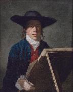 George Morland George Morland at an easel oil on canvas